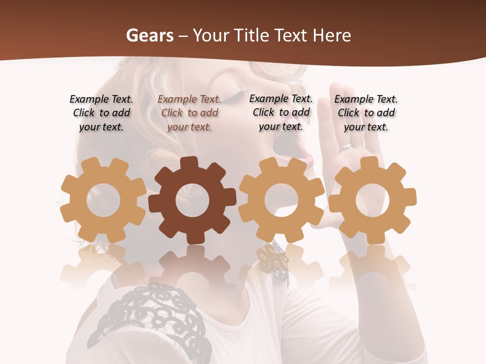 Businesswoman Shouting One PowerPoint Template