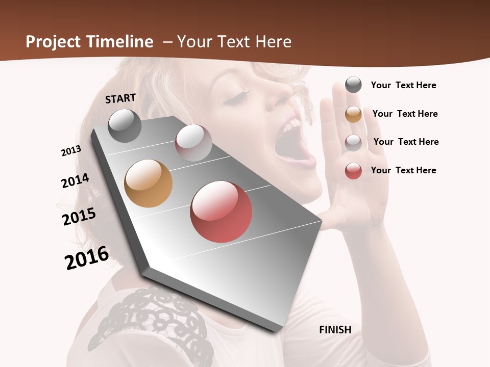 Businesswoman Shouting One PowerPoint Template