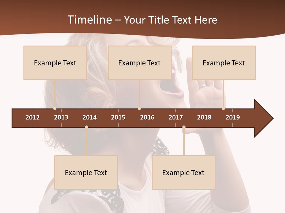 Businesswoman Shouting One PowerPoint Template