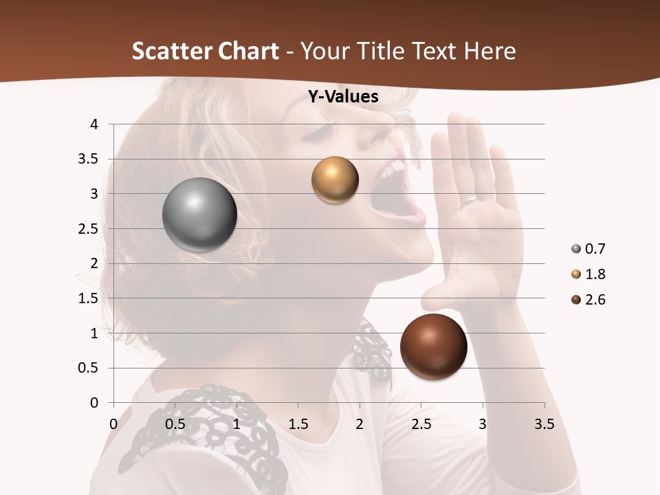 Businesswoman Shouting One PowerPoint Template