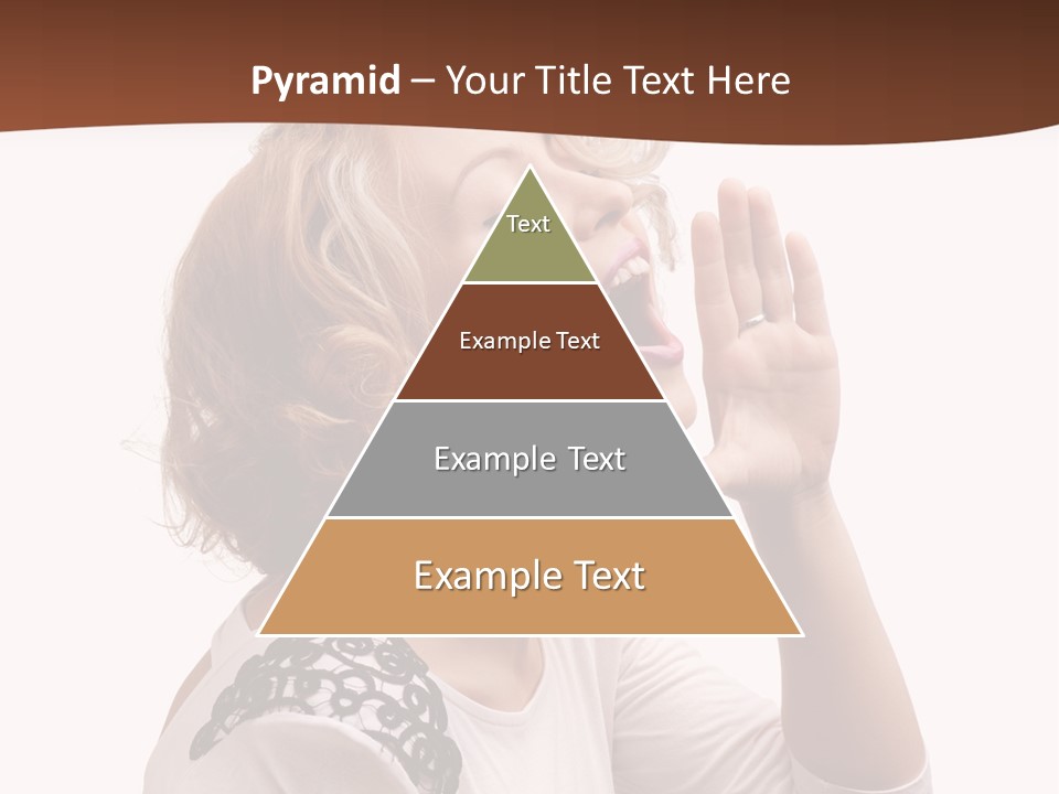 Businesswoman Shouting One PowerPoint Template