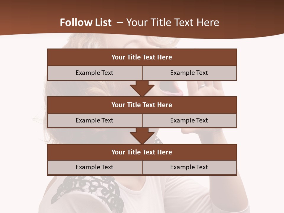 Businesswoman Shouting One PowerPoint Template