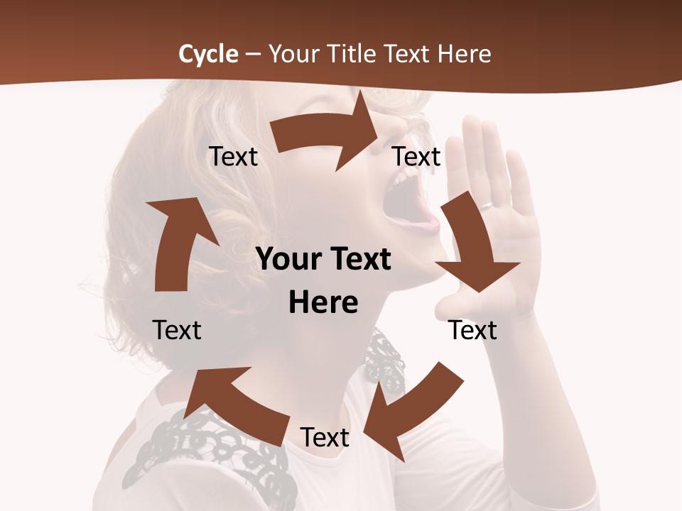 Businesswoman Shouting One PowerPoint Template