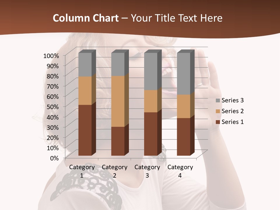 Businesswoman Shouting One PowerPoint Template