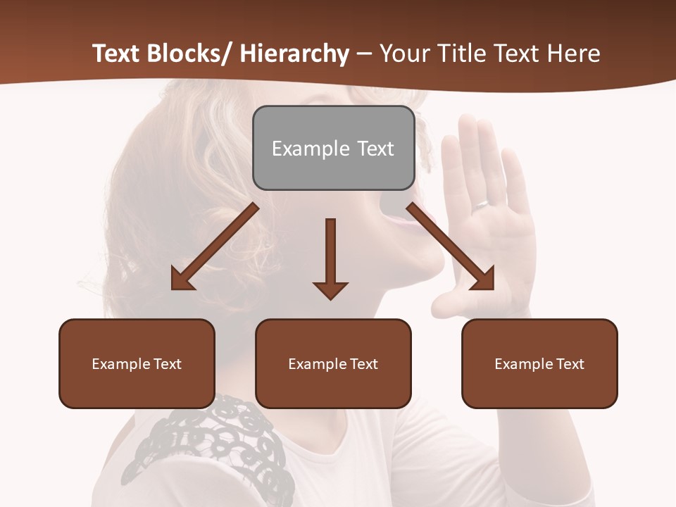 Businesswoman Shouting One PowerPoint Template