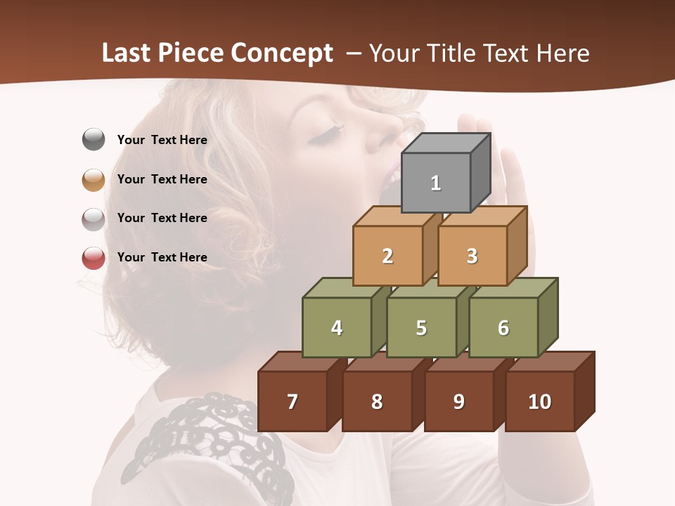 Businesswoman Shouting One PowerPoint Template