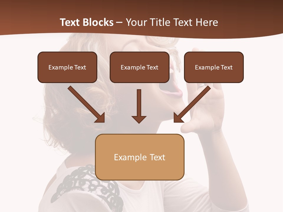 Businesswoman Shouting One PowerPoint Template