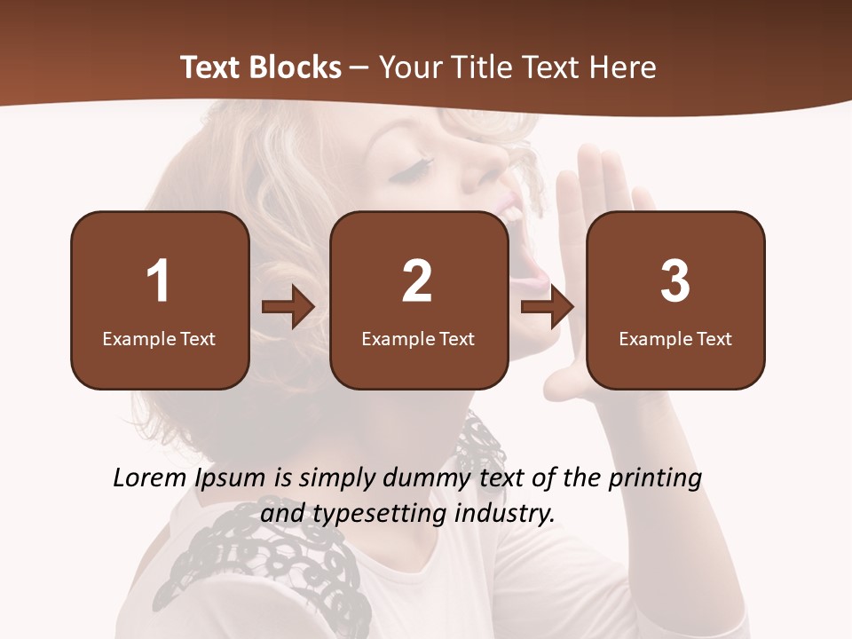 Businesswoman Shouting One PowerPoint Template