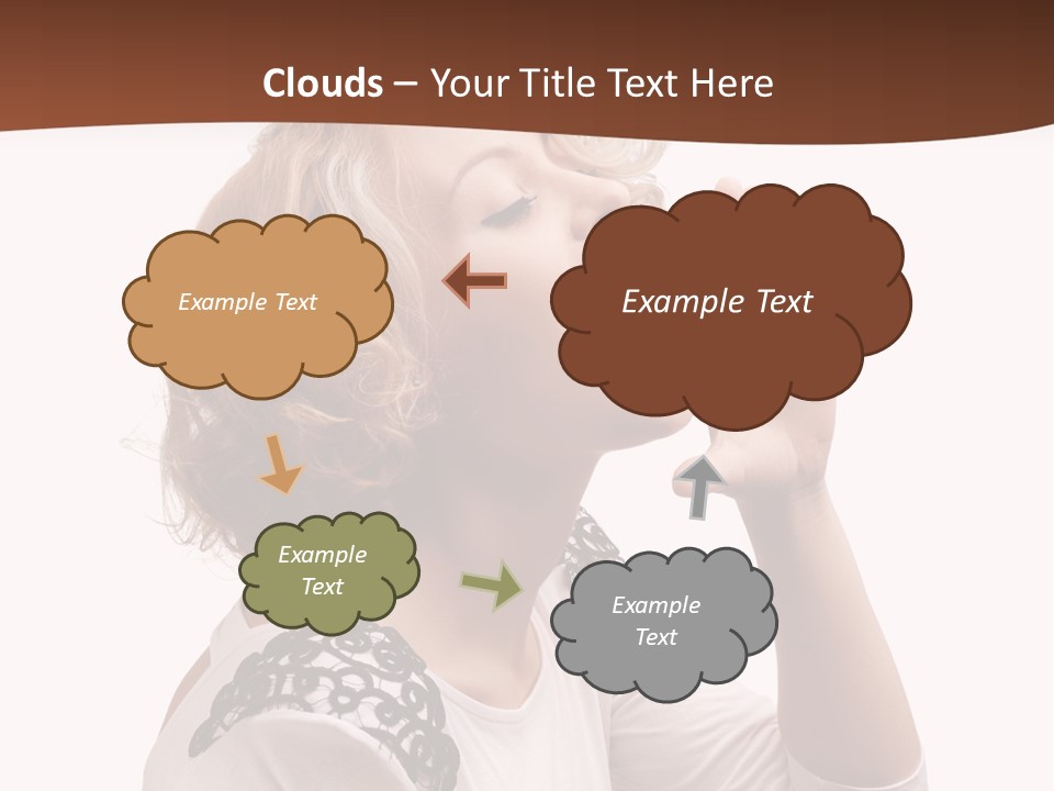 Businesswoman Shouting One PowerPoint Template