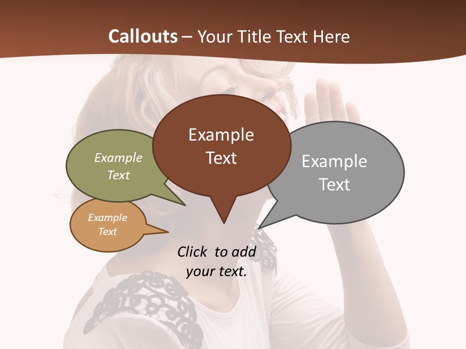 Businesswoman Shouting One PowerPoint Template