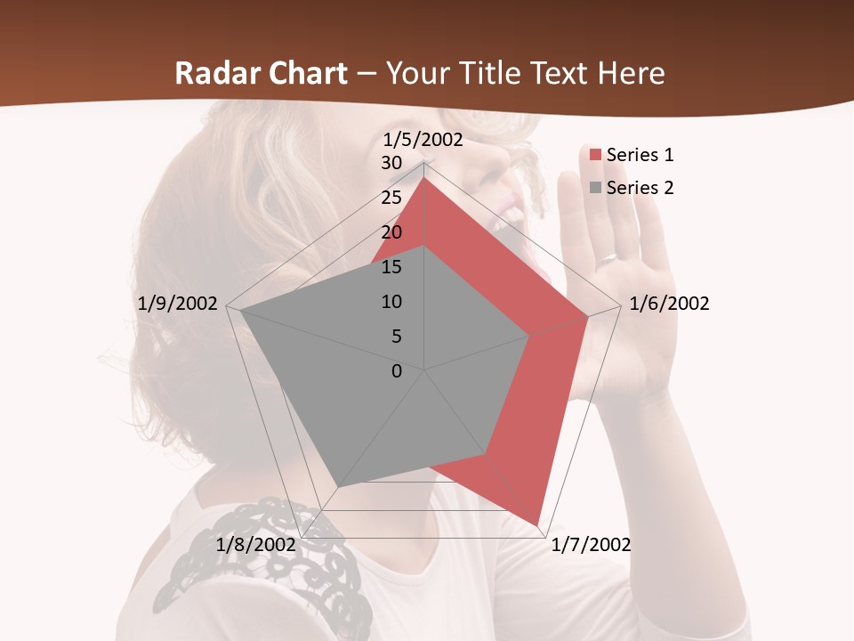 Businesswoman Shouting One PowerPoint Template