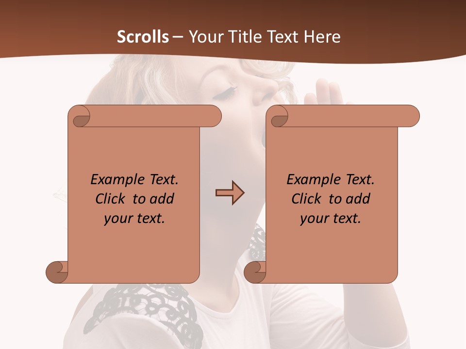 Businesswoman Shouting One PowerPoint Template