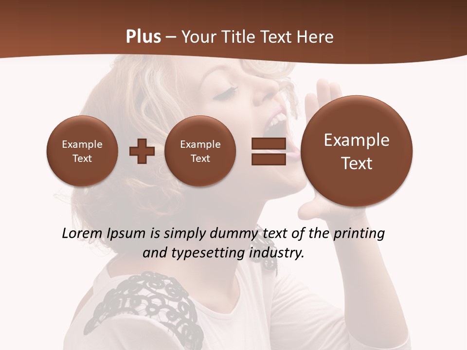 Businesswoman Shouting One PowerPoint Template