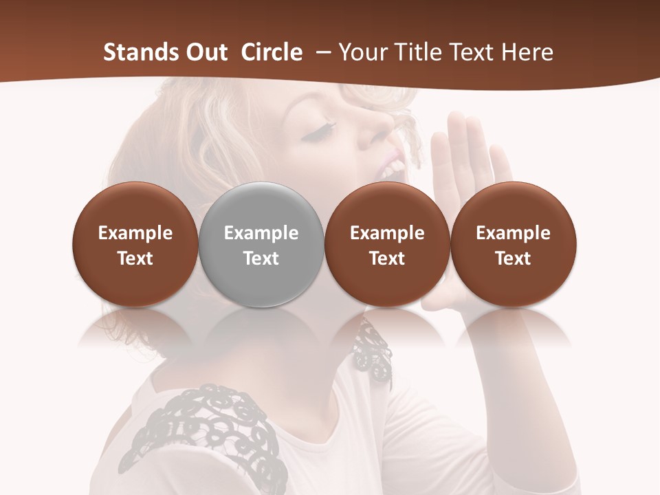 Businesswoman Shouting One PowerPoint Template