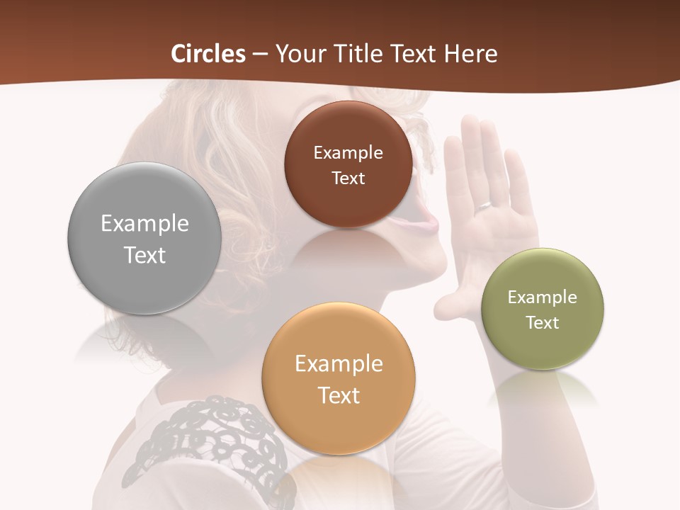 Businesswoman Shouting One PowerPoint Template