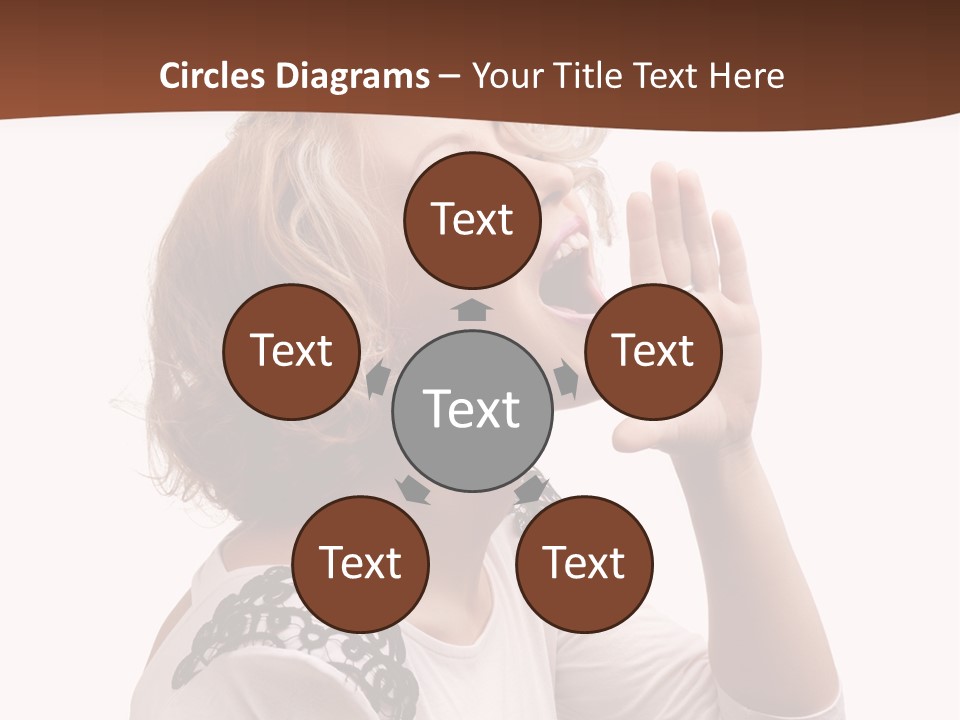 Businesswoman Shouting One PowerPoint Template