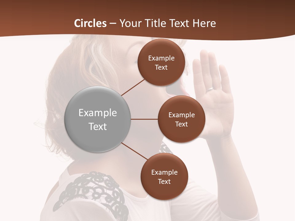 Businesswoman Shouting One PowerPoint Template