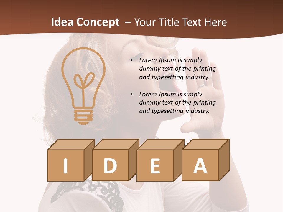 Businesswoman Shouting One PowerPoint Template