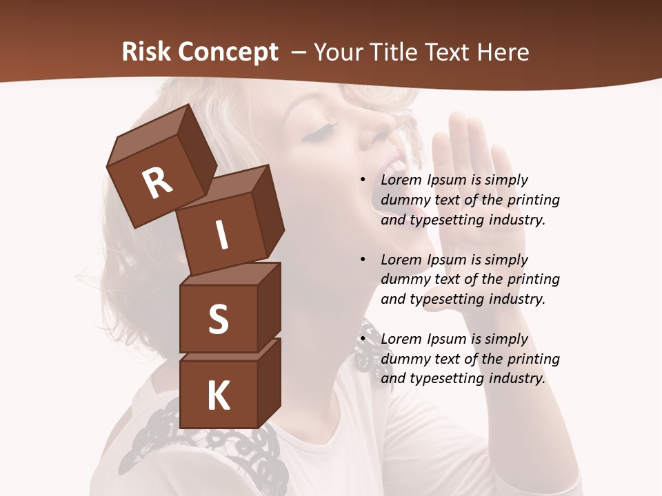 Businesswoman Shouting One PowerPoint Template