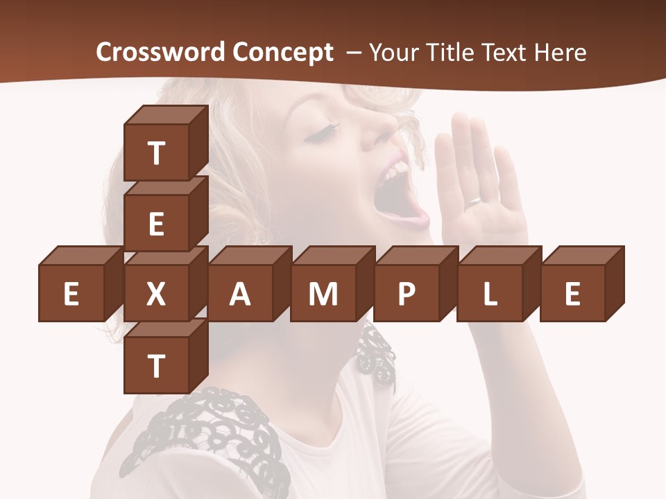 Businesswoman Shouting One PowerPoint Template