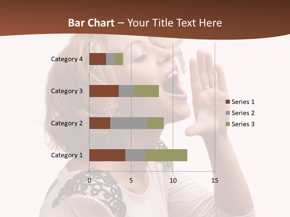 Businesswoman Shouting One PowerPoint Template