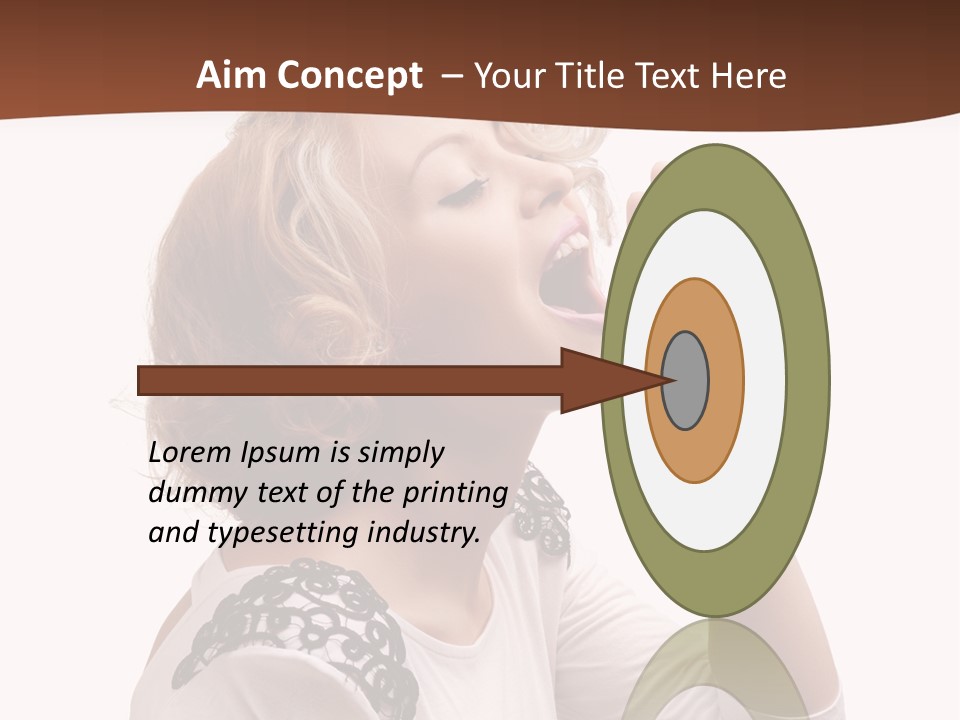 Businesswoman Shouting One PowerPoint Template