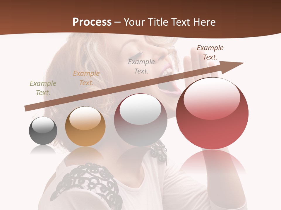 Businesswoman Shouting One PowerPoint Template