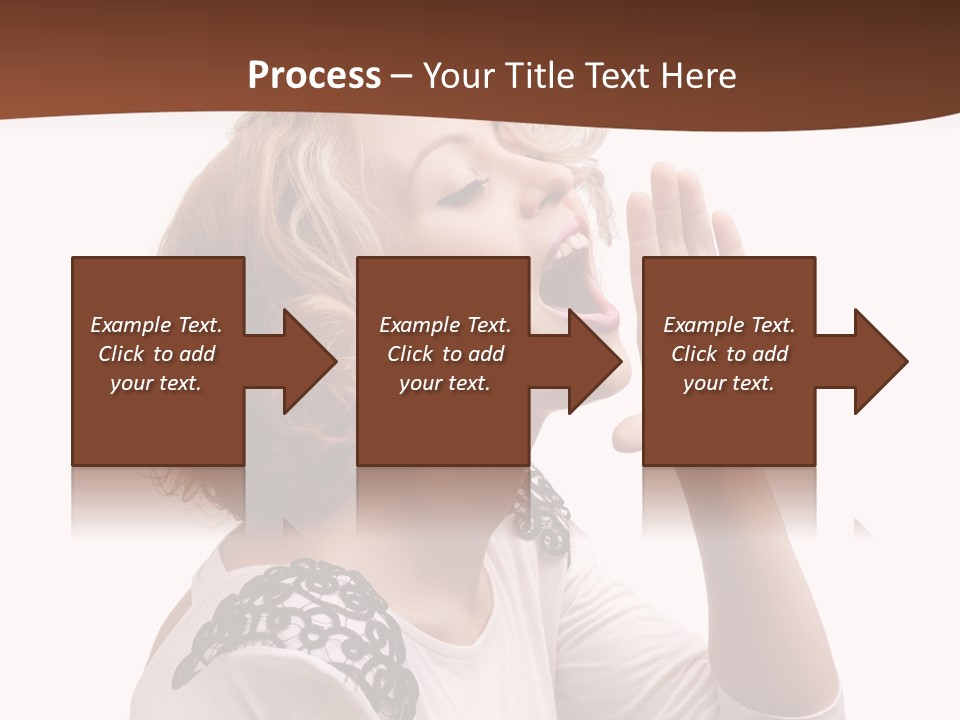 Businesswoman Shouting One PowerPoint Template