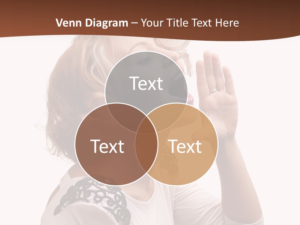 Businesswoman Shouting One PowerPoint Template