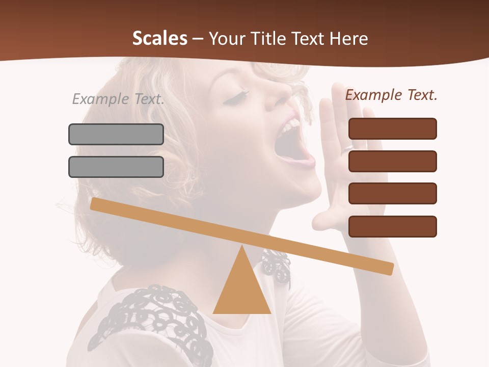 Businesswoman Shouting One PowerPoint Template