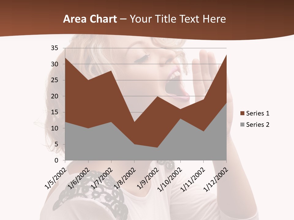 Businesswoman Shouting One PowerPoint Template