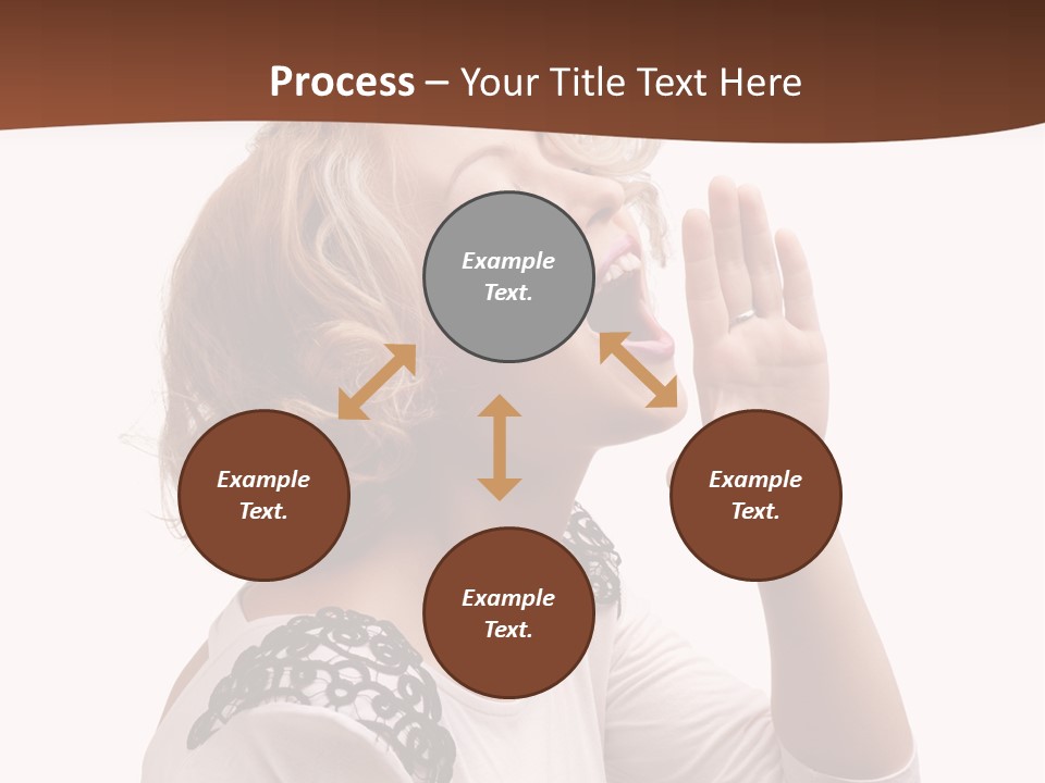 Businesswoman Shouting One PowerPoint Template