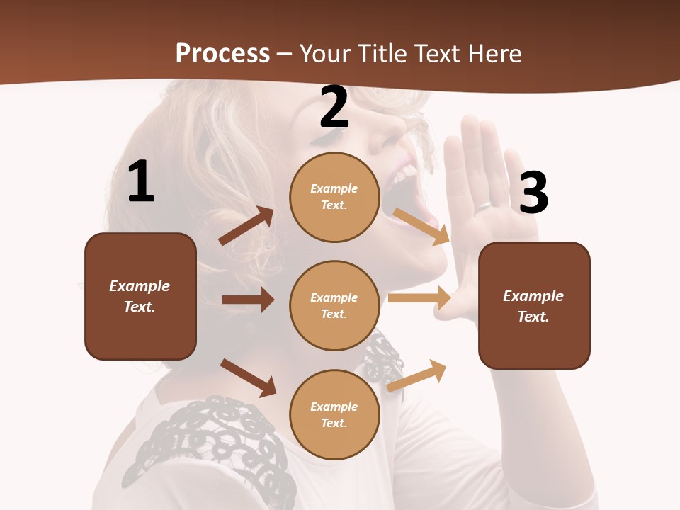 Businesswoman Shouting One PowerPoint Template