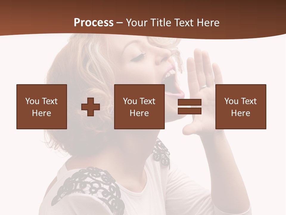 Businesswoman Shouting One PowerPoint Template