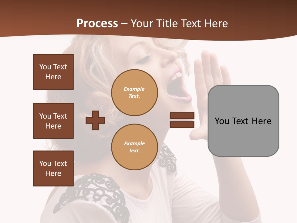 Businesswoman Shouting One PowerPoint Template