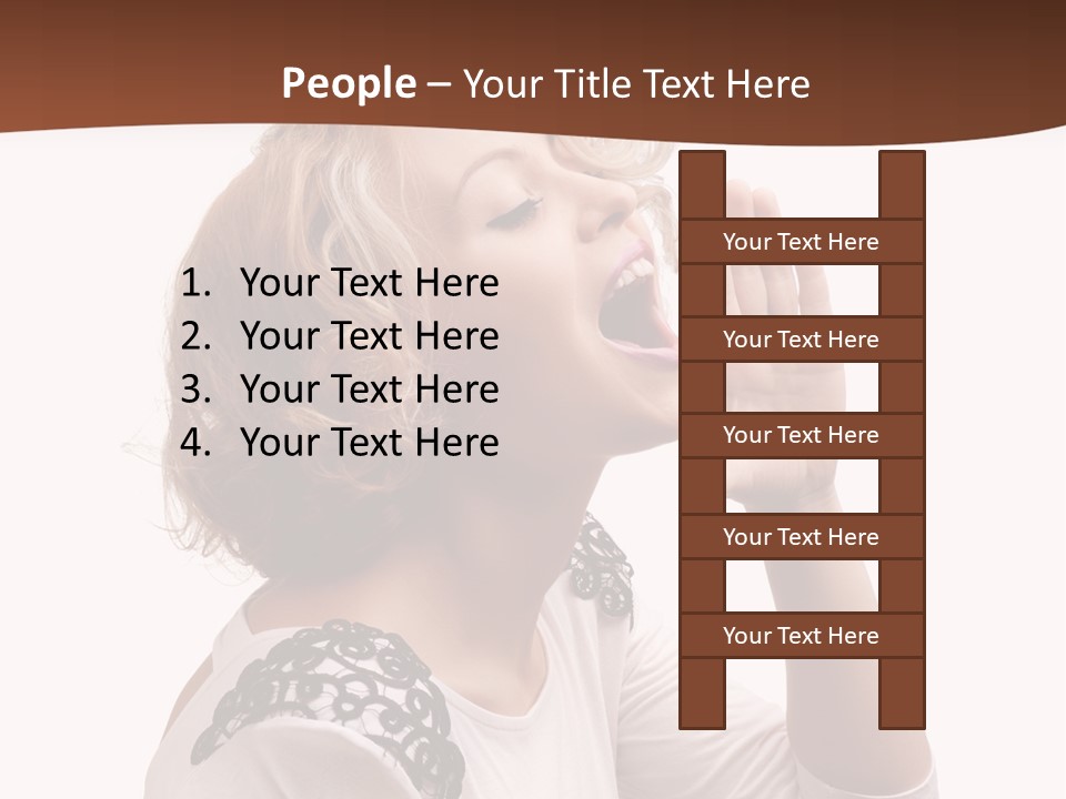 Businesswoman Shouting One PowerPoint Template