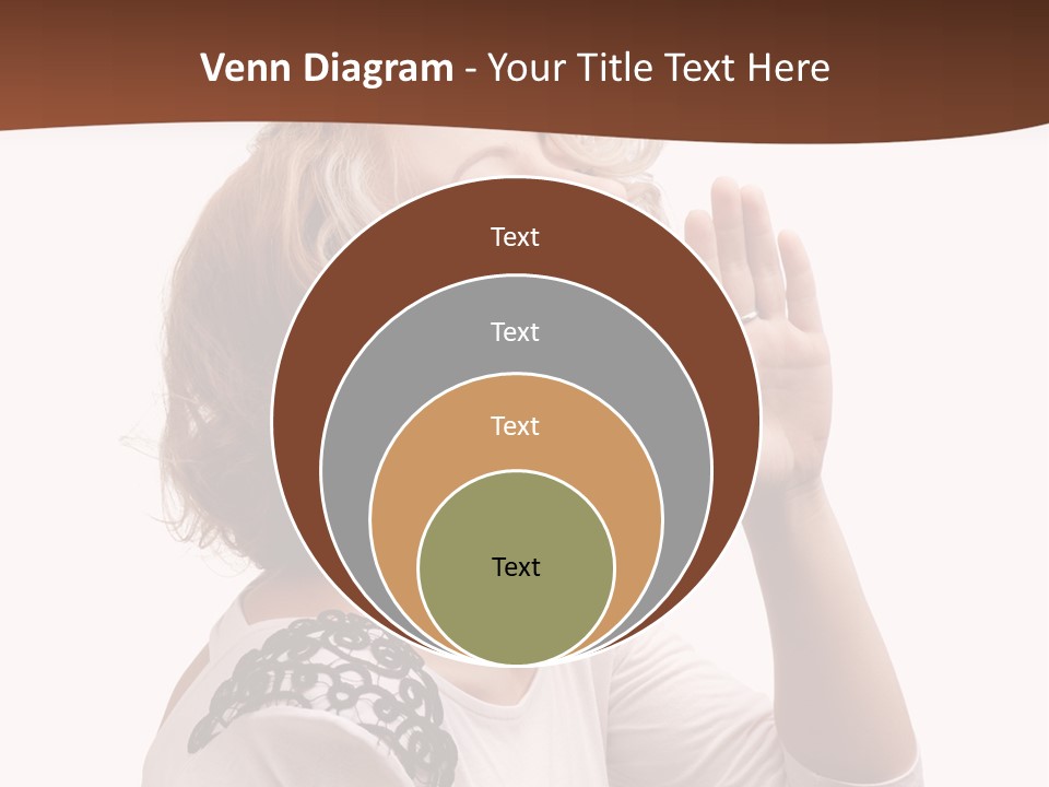 Businesswoman Shouting One PowerPoint Template