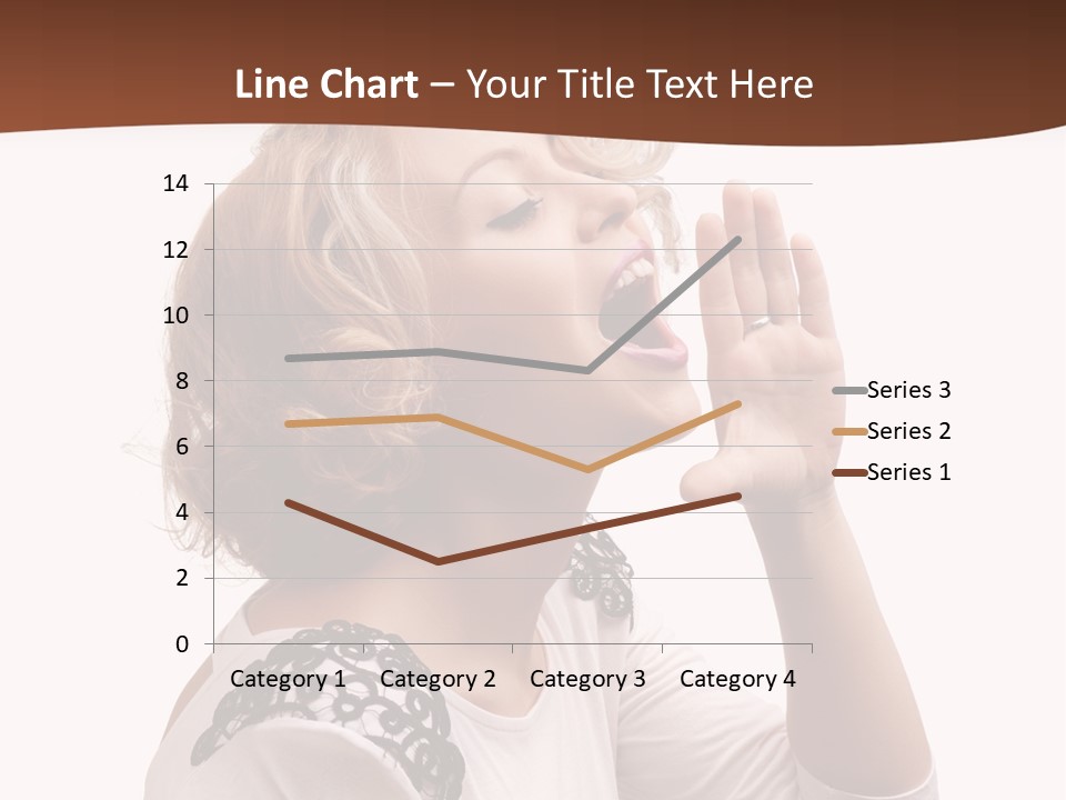 Businesswoman Shouting One PowerPoint Template