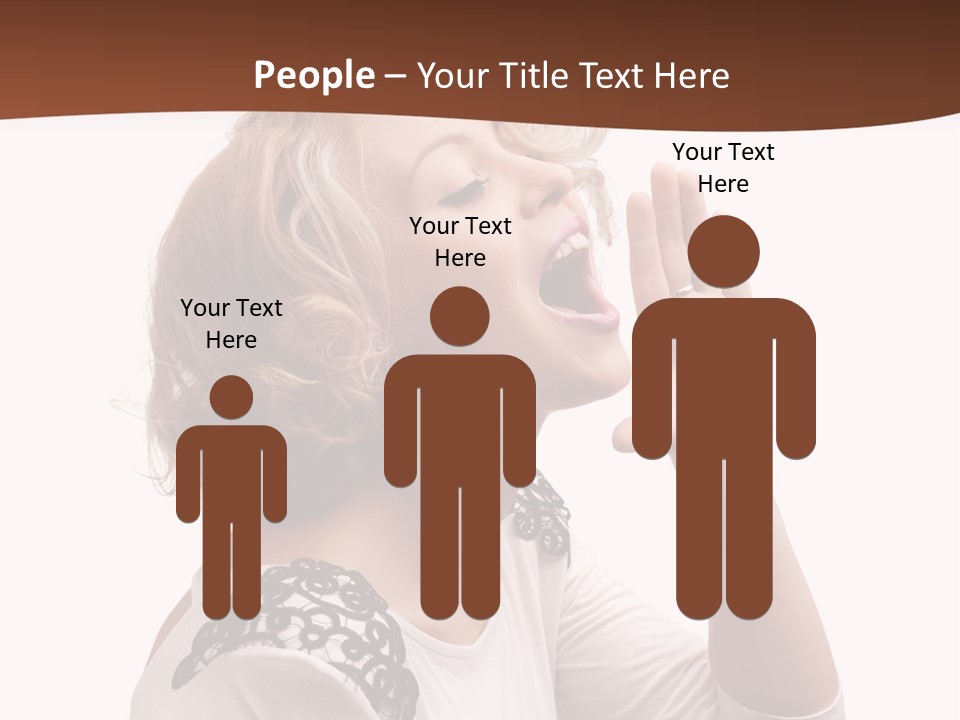 Businesswoman Shouting One PowerPoint Template