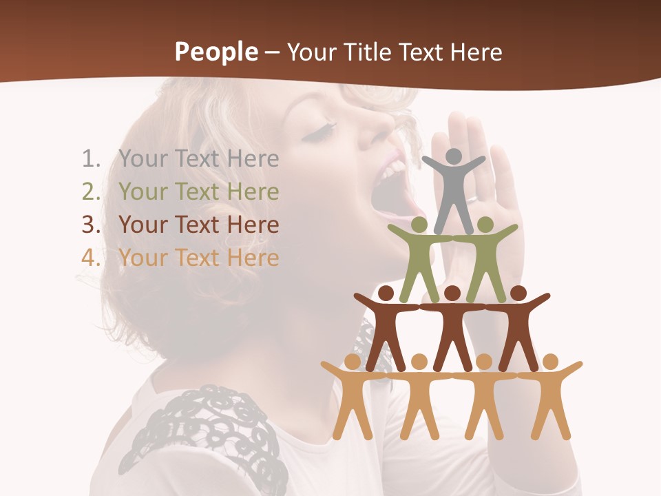Businesswoman Shouting One PowerPoint Template