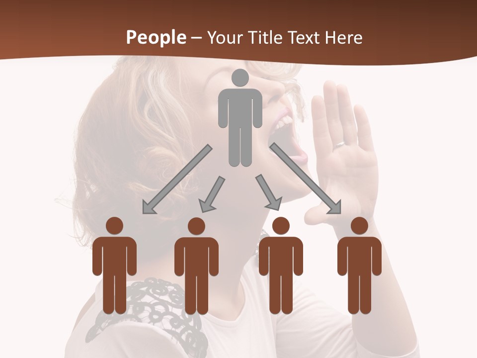 Businesswoman Shouting One PowerPoint Template
