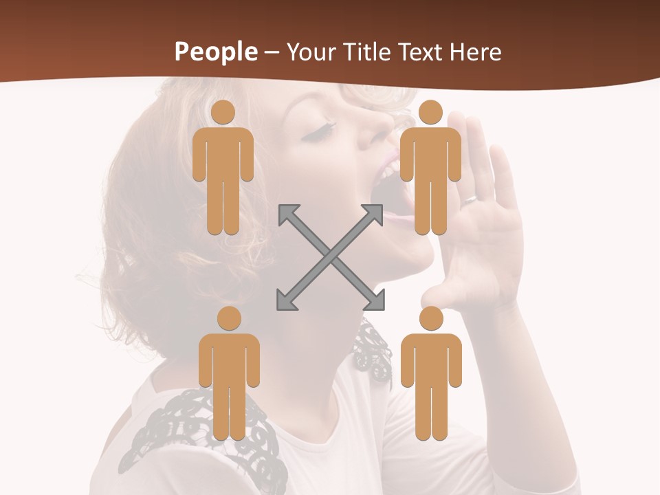 Businesswoman Shouting One PowerPoint Template