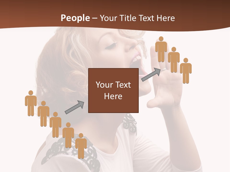 Businesswoman Shouting One PowerPoint Template