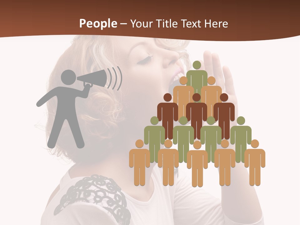 Businesswoman Shouting One PowerPoint Template