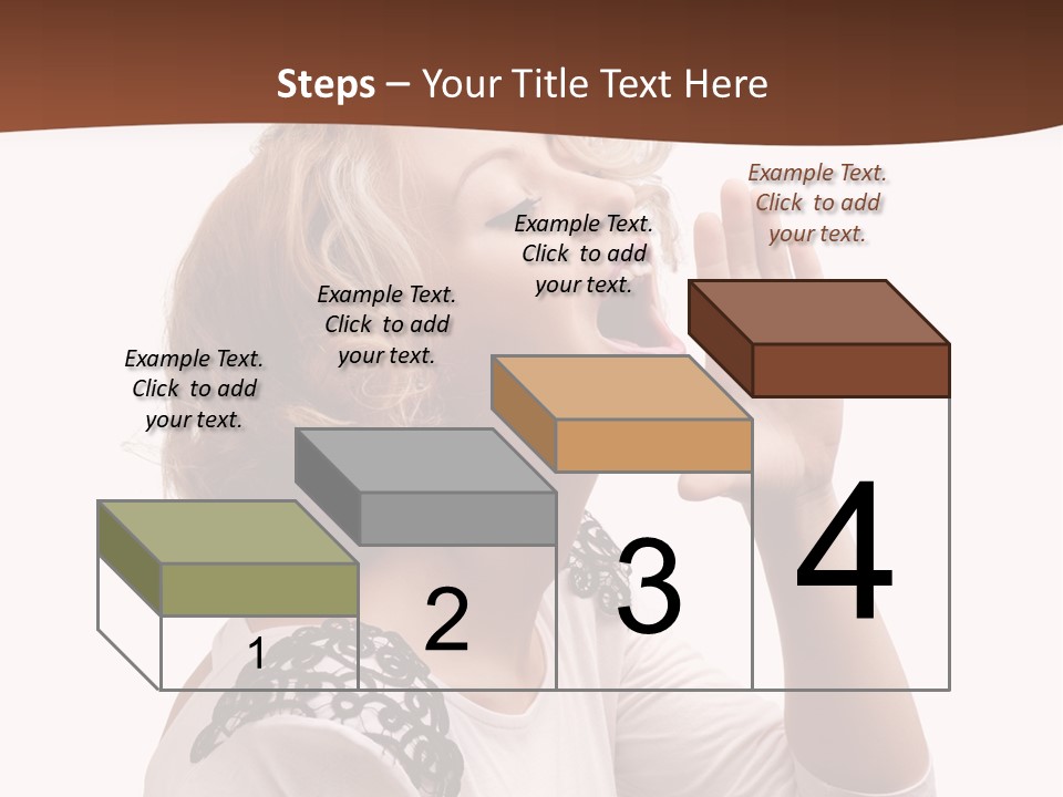 Businesswoman Shouting One PowerPoint Template