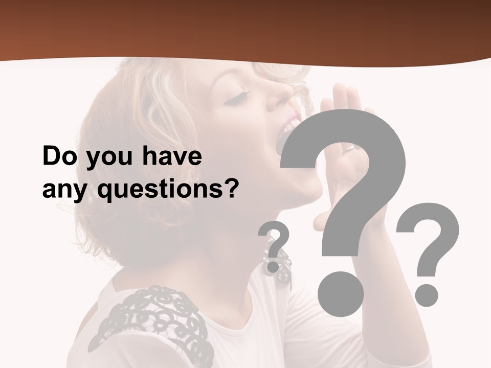 Businesswoman Shouting One PowerPoint Template