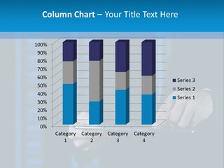 A Man In A Suit Is Holding A Tablet PowerPoint Template