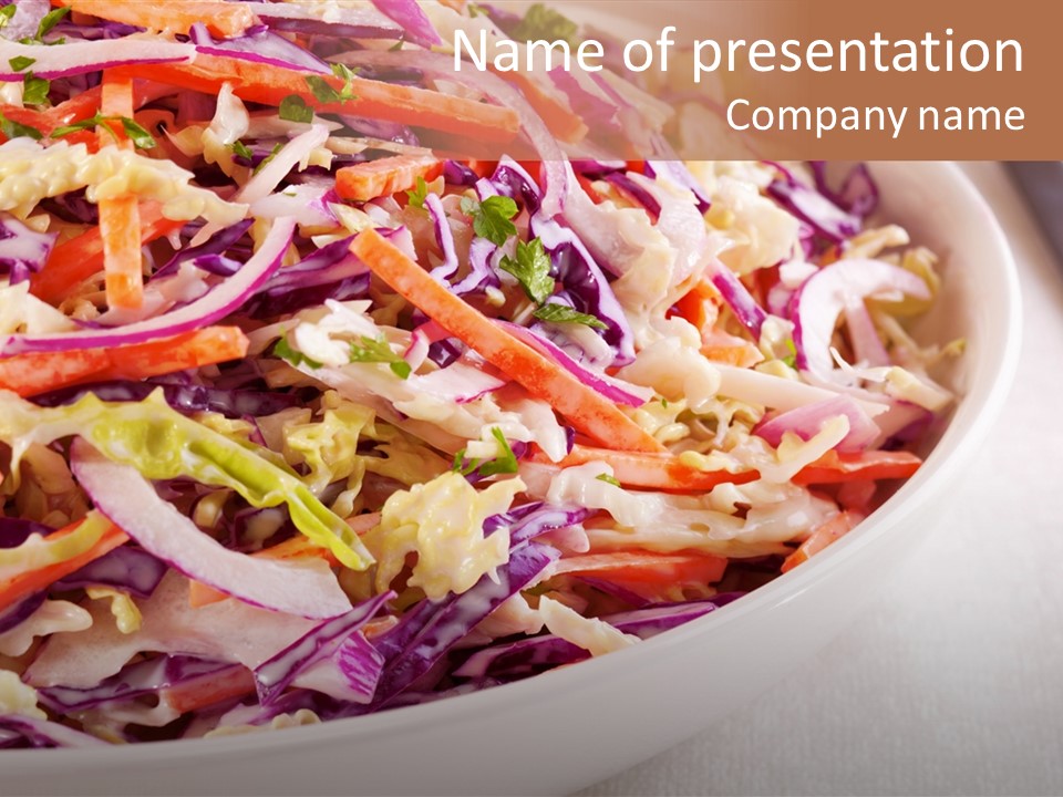 Grated Coleslaw Red PowerPoint Template