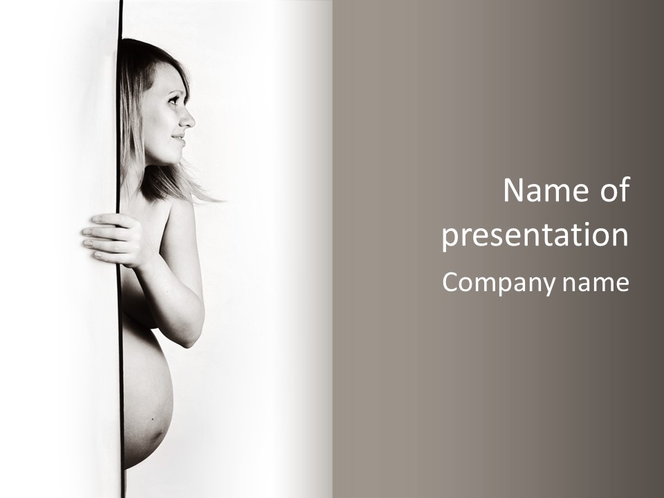 Nudity Pregnant Motherhood PowerPoint Template