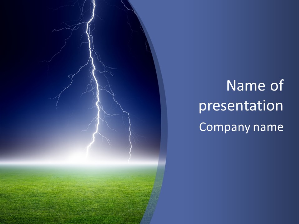Green Thunderbolt Lightning PowerPoint Template